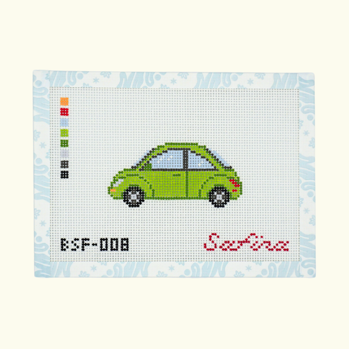 Green VW buggy beetle car needlepoint canvas