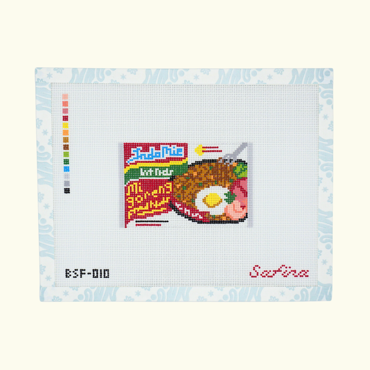 Indomie ramen packet Indonesian asian noodle needlepoint canvas