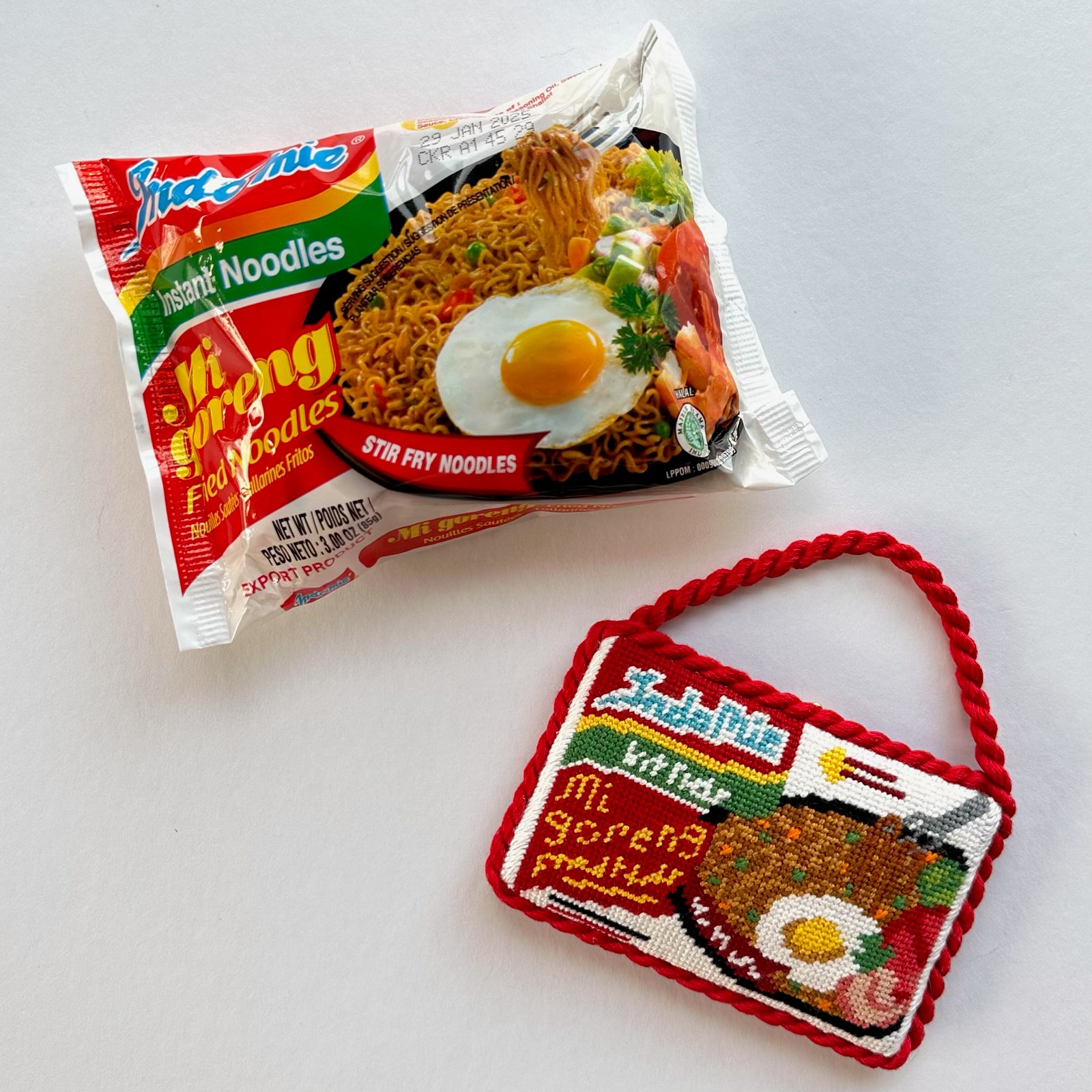 Indomie ramen packet Indonesian asian noodle needlepoint canvas