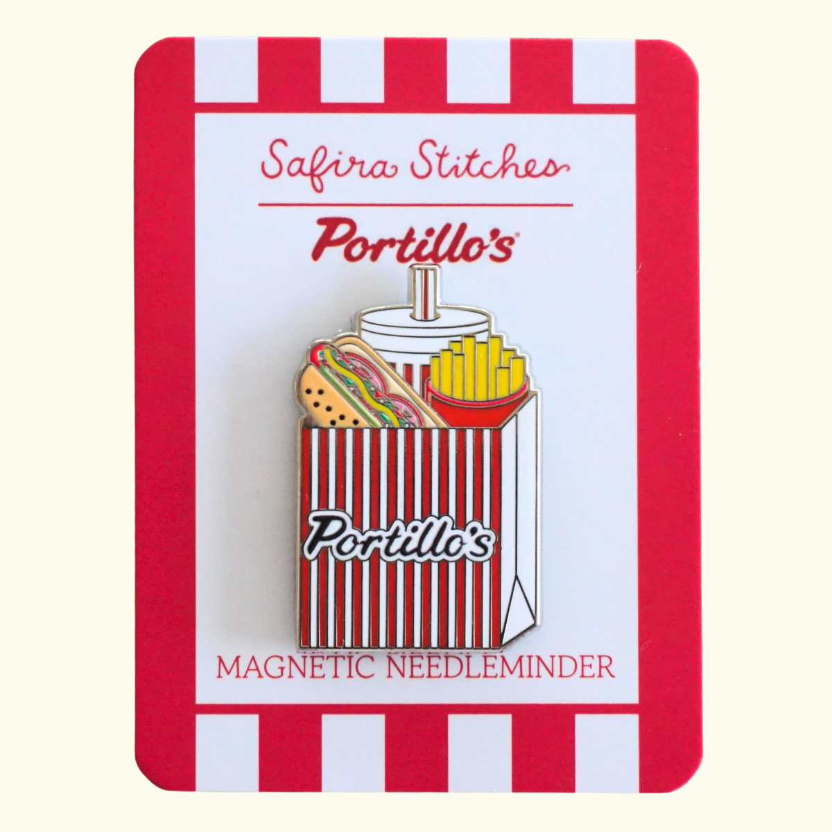Portillo's Hot Dog To Go Bag Needle Minder